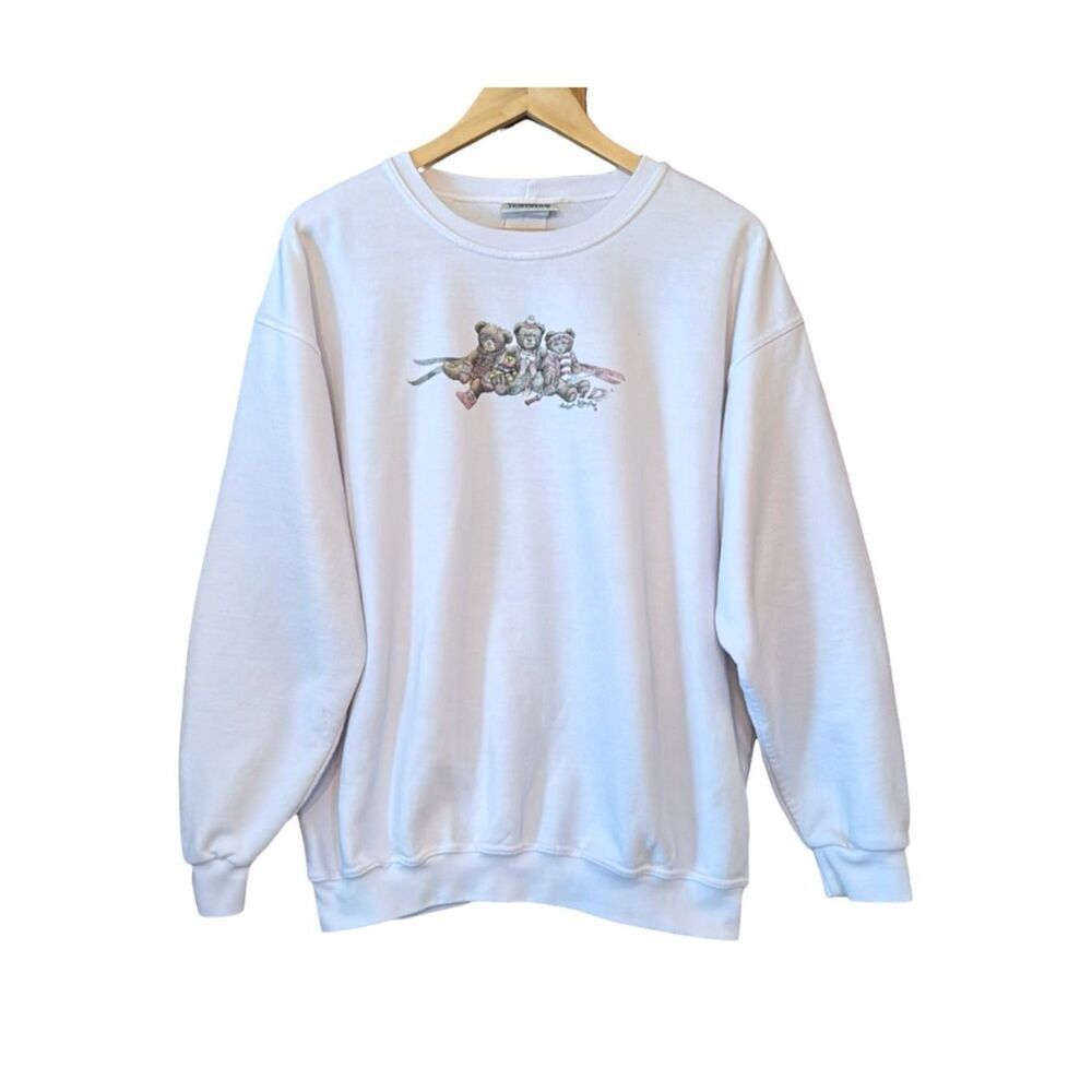 NORTHERN REFLECTIONS Vintage 90s Teddy Bear USA Ski Crewneck Sweatshirt
